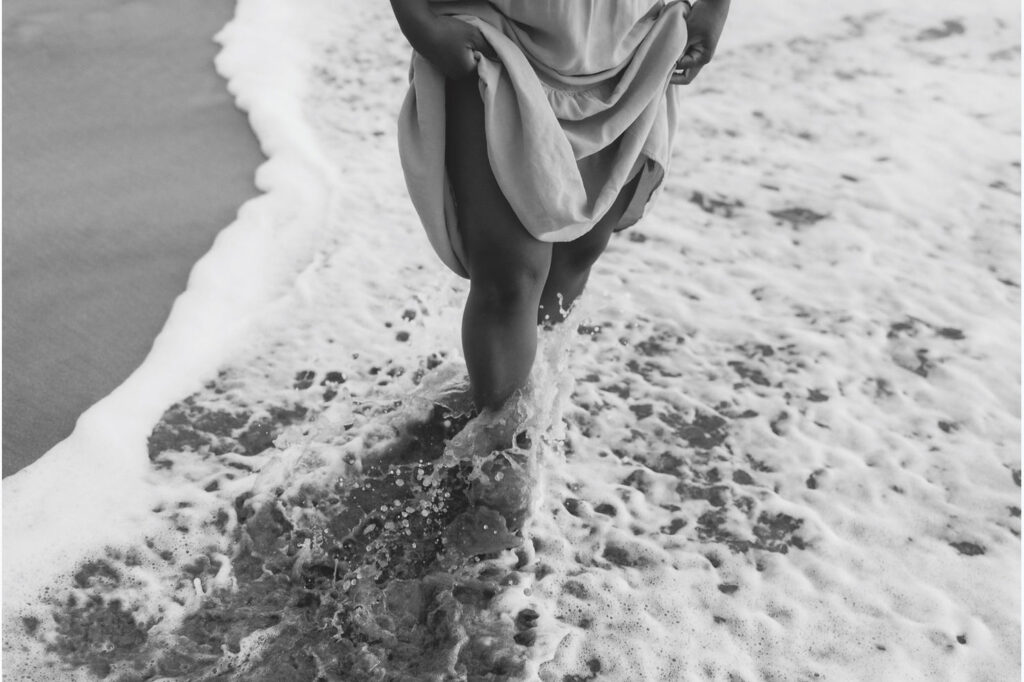 Yvette Henry wading in the sea in Maui, Hawaii. 